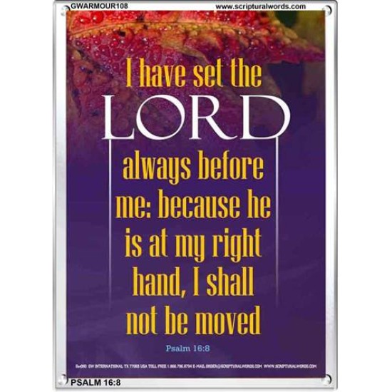 THE LORD IS AT MY RIGHT HAND   Framed Bible Verse   (GWARMOUR108)   