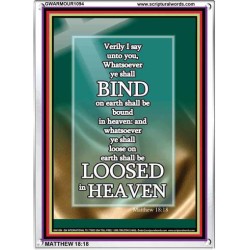 AUTHORITY TO BIND ON EARTH AND IN THE HEAVEN   Framed Restroom Wall Decoration   (GWARMOUR1094)   