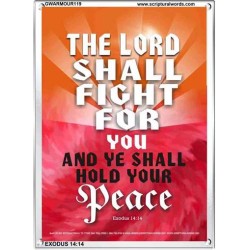 THE LORD SHALL FIGHT FOR YOU   Bible Verse Wall Art   (GWARMOUR119)   