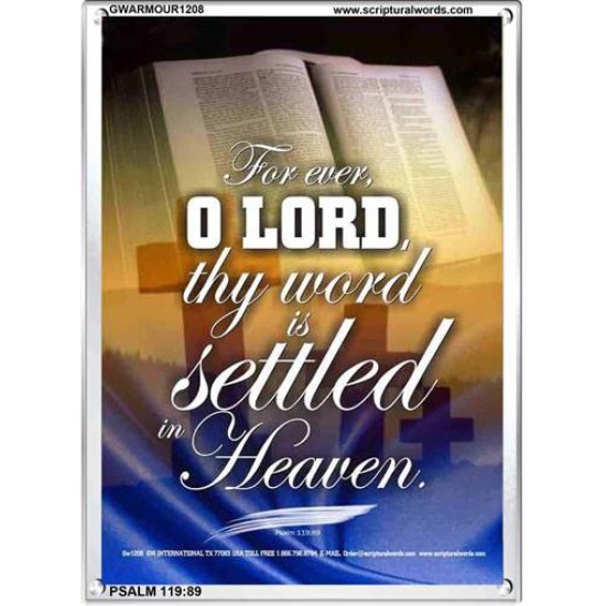 THY WORD IS SETTLED IN HEAVEN   Christian Paintings Acrylic Glass Frame   (GWARMOUR1208)   