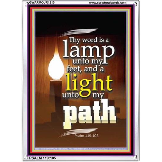 THY WORD IS A LAMP UNTO MY FEET   Christian Frame Wall Art   (GWARMOUR1210)   