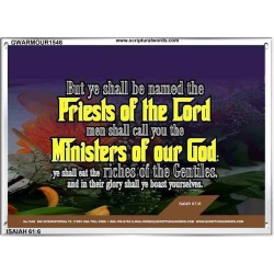 YE SHALL BE NAMED THE PRIESTS THE LORD   Bible Verses Framed Art Prints   (GWARMOUR1546)   "18X12"