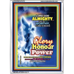 THOU ART WORTHY   Frame Bible Verse Online   (GWARMOUR1672)   