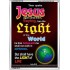 THE LIGHT OF LIFE   Acrylic Glass Frame Scripture Art   (GWARMOUR1765)   "12X18"