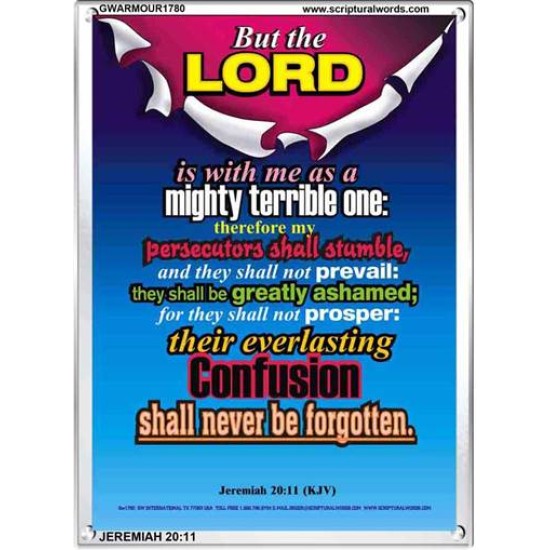 A MIGHTY TERRIBLE ONE   Bible Verse Acrylic Glass Frame   (GWARMOUR1780)   