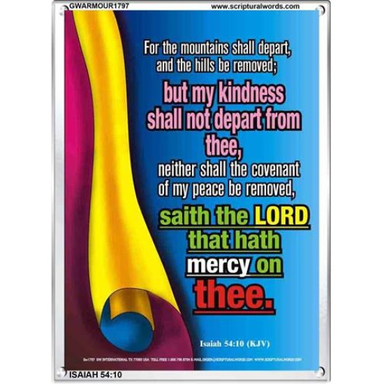 THE MOUNTAINS SHALL DEPART   Contemporary Christian Paintings Acrylic Glass frame   (GWARMOUR1797)   
