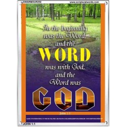 THE WORD WAS GOD   Inspirational Wall Art Wooden Frame   (GWARMOUR252)   