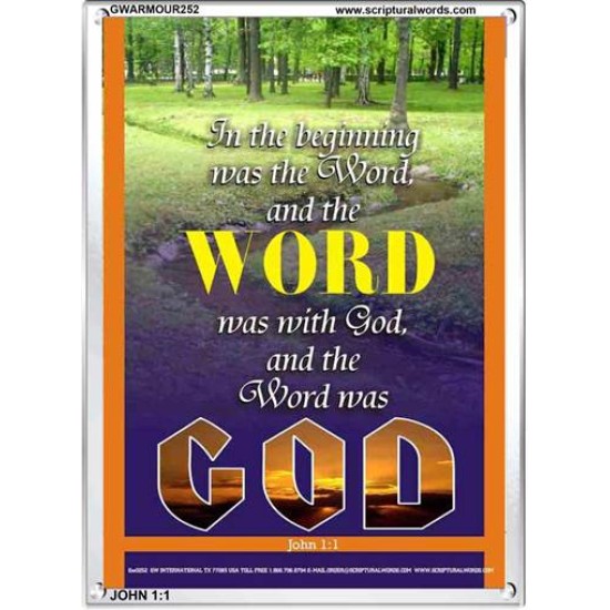 THE WORD WAS GOD   Inspirational Wall Art Wooden Frame   (GWARMOUR252)   