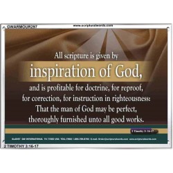 ALL SCRIPTURE IS GIVEN BY INSPIRATION OF GOD   Christian Quote Framed   (GWARMOUR297)   
