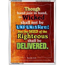 THE RIGHTEOUS SHALL BE DELIVERED   Modern Christian Wall Dcor Frame   (GWARMOUR3065)   