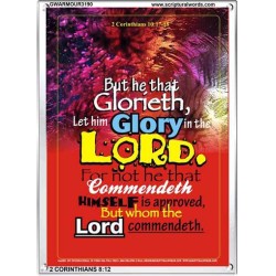 WHOM THE LORD COMMENDETH   Large Frame Scriptural Wall Art   (GWARMOUR3190)   "12X18"