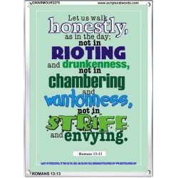 WALK HONESTLY   Christian Wall Dcor Frame   (GWARMOUR3275)   "12X18"