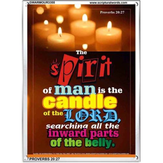 THE SPIRIT OF MAN IS THE CANDLE OF THE LORD   Framed Hallway Wall Decoration   (GWARMOUR3355)   