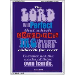 THE WORKS OF THINE OWN HANDS   Frame Bible Verse Online   (GWARMOUR3415)   