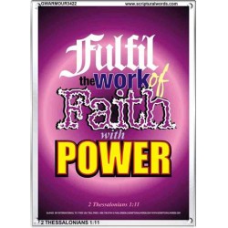 WITH POWER   Frame Bible Verses Online   (GWARMOUR3422)   