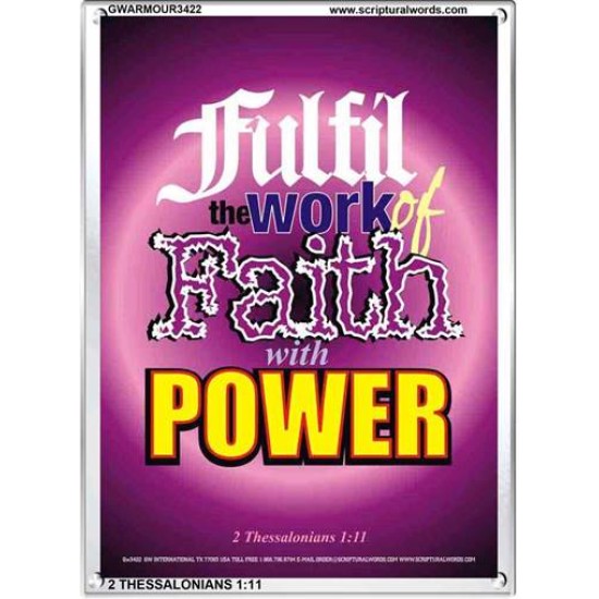 WITH POWER   Frame Bible Verses Online   (GWARMOUR3422)   