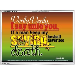 VERILY VERILY   Scripture Art Prints Framed   (GWARMOUR3838)   "18X12"