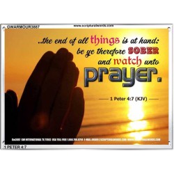 WATCH AND PRAY   Christian Wall Art Poster   (GWARMOUR3887)   "18X12"