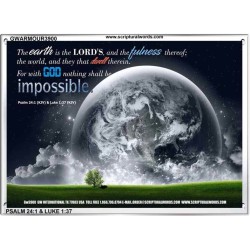 WITH GOD NOTHING SHALL BE IMPOSSIBLE   Contemporary Christian Print   (GWARMOUR3900)   "18X12"