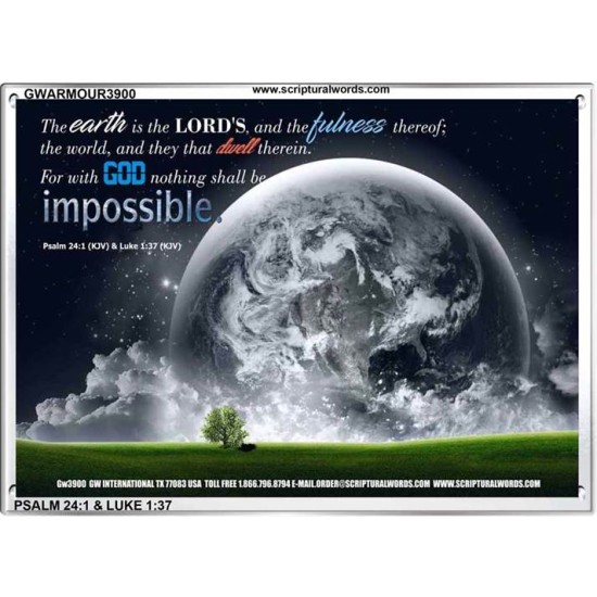 WITH GOD NOTHING SHALL BE IMPOSSIBLE   Contemporary Christian Print   (GWARMOUR3900)   