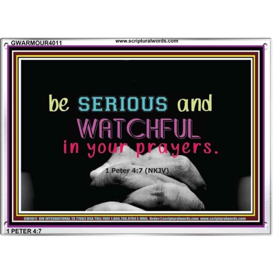 WATCH AND PRAY   Inspirational Wall Art Wooden Frame   (GWARMOUR4011)   