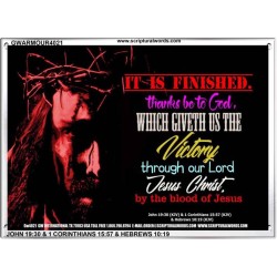 VICTORY BY THE BLOOD OF JESUS   Bible Scriptures on Love Acrylic Glass Frame   (GWARMOUR4021)   "18X12"