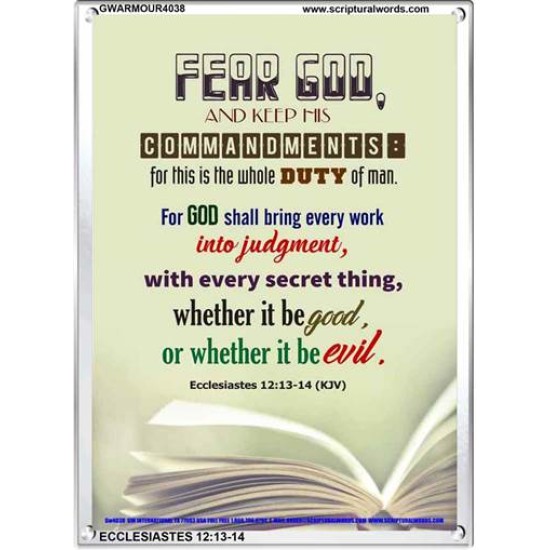 WHOLE DUTY OF MAN   Acrylic Glass Framed Bible Verse   (GWARMOUR4038)   