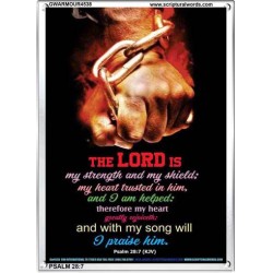 WITH MY SONG WILL I PRAISE HIM   Framed Sitting Room Wall Decoration   (GWARMOUR4538)   