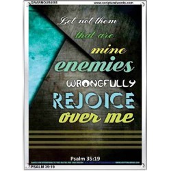 WRONGFULLY REJOICE OVER ME   Acrylic Glass Frame Scripture Art   (GWARMOUR4555)   