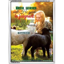 THE MEEK WILL HE GUIDE   Christian Paintings Acrylic Glass Frame   (GWARMOUR4560)   