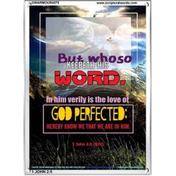 THE LOVE OF GOD PERFECTED   Bible Verse Picture Frame Gift   (GWARMOUR4575)   