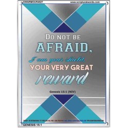 VERY GREAT REWARD   Encouraging Bible Verses Framed   (GWARMOUR4627)   "12X18"