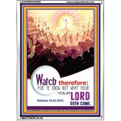 WATCH THEREFORE   Bible Verse Wall Art Frame   (GWARMOUR4665)   "12X18"