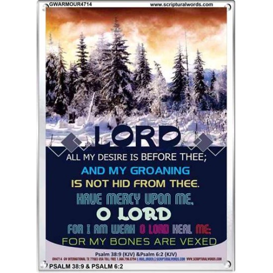 ALL MY DESIRE IS BEFORE THEE   Acrylic Glass framed scripture art   (GWARMOUR4714)   