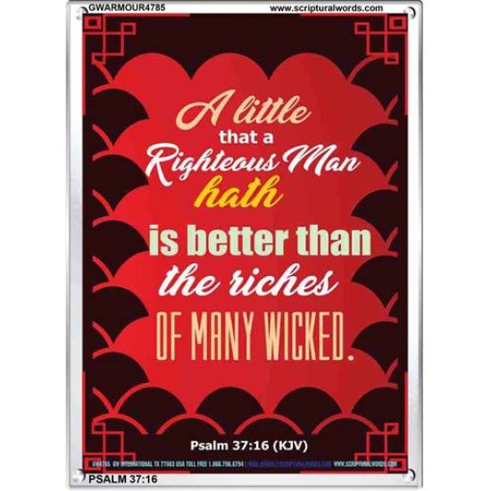 A RIGHTEOUS MAN   Bible Verses  Picture Frame Gift   (GWARMOUR4785)   
