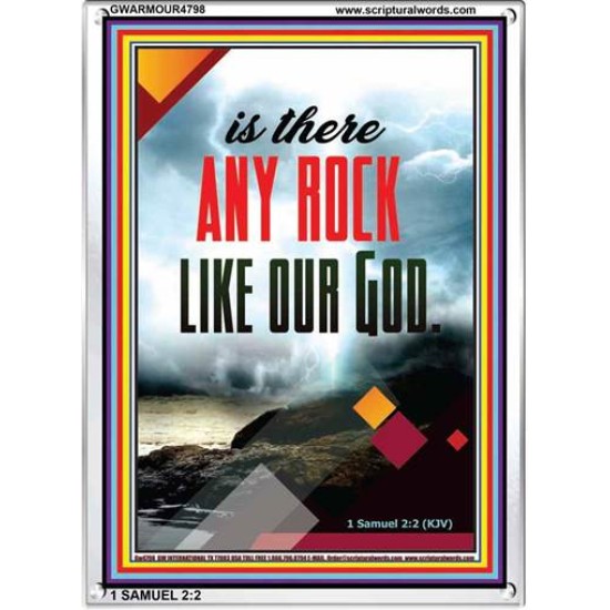 ANY ROCK LIKE OUR GOD   Framed Bible Verse Online   (GWARMOUR4798)   