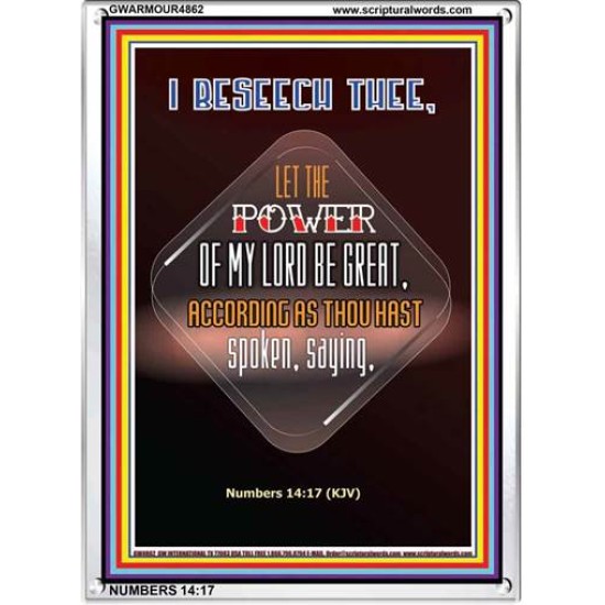 THE POWER OF MY LORD BE GREAT   Framed Bible Verse   (GWARMOUR4862)   