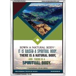 THERE IS A SPIRITUAL BODY   Inspirational Wall Art Wooden Frame   (GWARMOUR4943)   