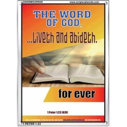 THE WORD OF GOD LIVETH AND ABIDETH   Framed Scripture Art   (GWARMOUR5045)   