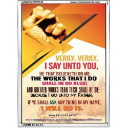 THE WORKS THAT I DO   Framed Bible Verses   (GWARMOUR5146)   