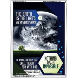 THE WORLD AND THEY THAT DWELL THEREIN   Bible Verse Framed for Home   (GWARMOUR5160)   