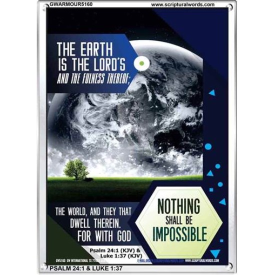 THE WORLD AND THEY THAT DWELL THEREIN   Bible Verse Framed for Home   (GWARMOUR5160)   