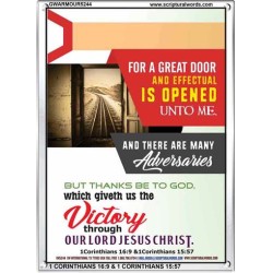 A GREAT DOOR AND EFFECTUAL   Christian Wall Art Poster   (GWARMOUR5244)   "12X18"