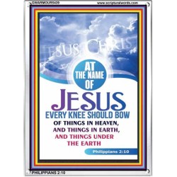 AT THE NAME OF JESUS   Scripture Wood Frame    (GWARMOUR5439)   