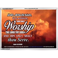 WORSHIP   Home Decor Art   (GWARMOUR6377)   "18X12"