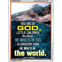 YOU ARE OF GOD   Bible Scriptures on Love frame   (GWARMOUR6514)   "12X18"