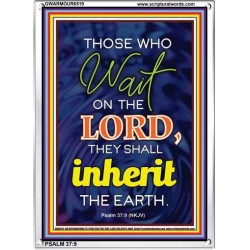 WAIT ON THE LORD   contemporary Christian Art Frame   (GWARMOUR6519)   "12X18"