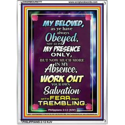 WORK OUT YOUR SALVATION   Christian Quote Frame   (GWARMOUR6777)   "12X18"