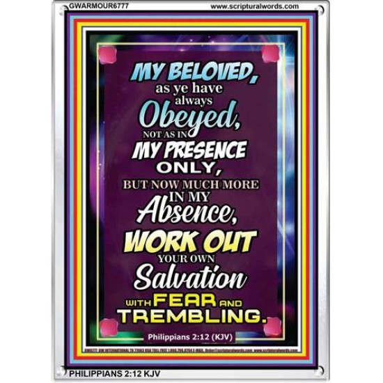 WORK OUT YOUR SALVATION   Christian Quote Frame   (GWARMOUR6777)   