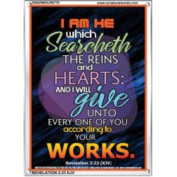 ACCORDING TO YOUR WORKS   Frame Bible Verse   (GWARMOUR6778)   "12X18"